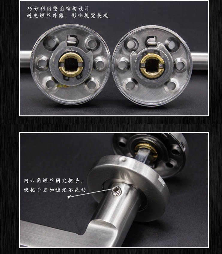 樂(lè)朗五金 RLH-18+RML-07+RCR-01不銹鋼防盜門鎖